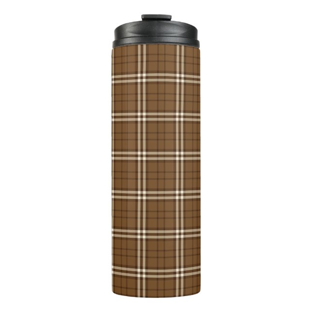 Brown Tartan Thermosbecher (Vorderseite)