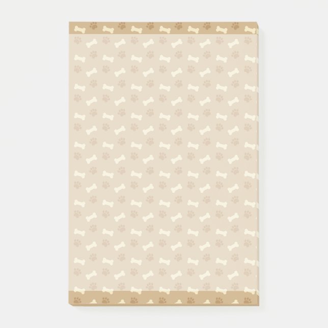 Brown-Tatzen-Druck-Knochen-Muster Post-it Klebezettel (Vorderseite)