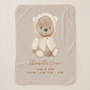 Brown Teddy Bear Baby Birth Stats Sherpadecke