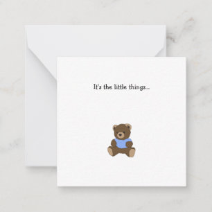 Brown Teddy Bear Mini Danke Note Card Mitteilungskarte