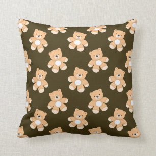 Brown Teddy Bear Pattern Kissen
