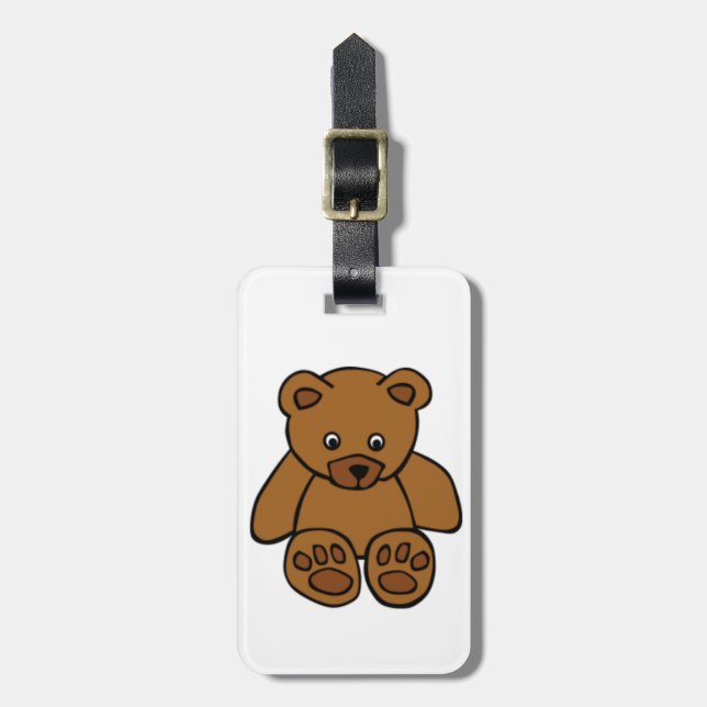Brown-Teddybär Gepäckanhänger (Vorderseite vertikal)