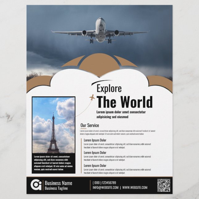 Brown Template für den Flyer der Reiseagentur (Vorne)