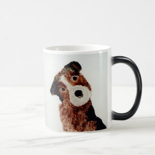 Brown Terrier Dog Malerei Niedliche Haustierkunst Verwandlungstasse