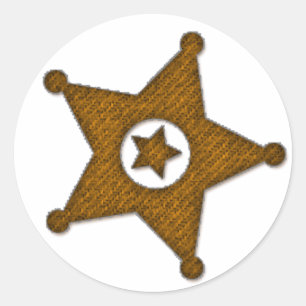 Brown Textured Western Sherriff Abzeichen Stickers