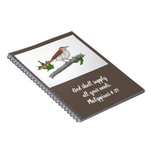 Brown Thrasher-Notebook Notizblock