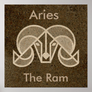 Brown-Tierkreis-Widder, das RAM, Horoskop-Plakat Poster