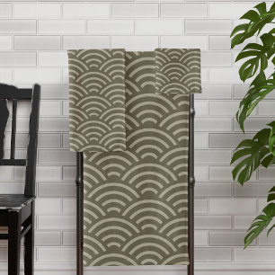 Brown Tone Tone Wave Motif style japonais