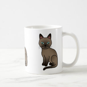 Brown Tonkinese Cat Niedlich Cartoon Illustration Kaffeetasse