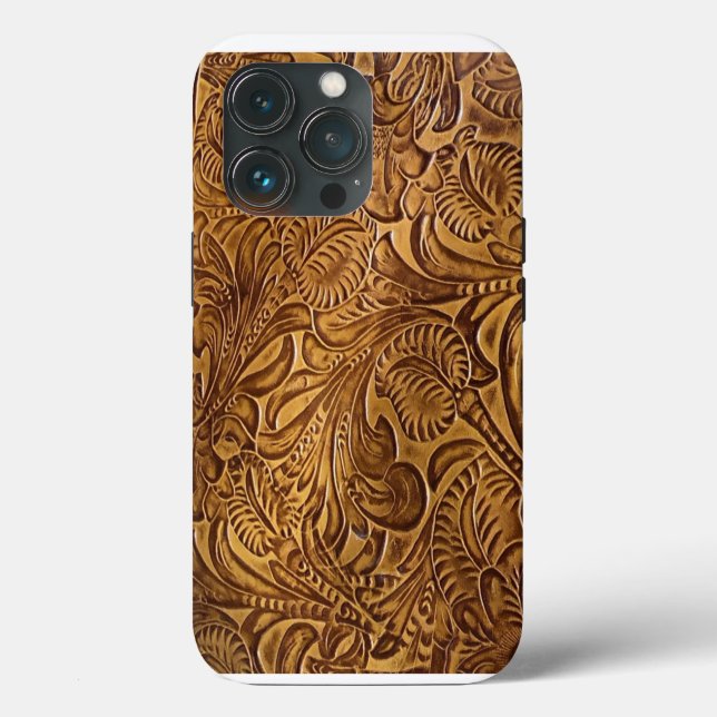 Brown Toolted Imitats Leather Case-Mate iPhone Hülle (Rückseite)