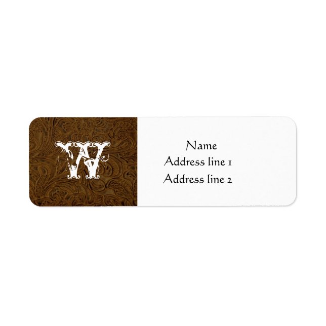Brown Toolted Leather Address Labels (Vorne)