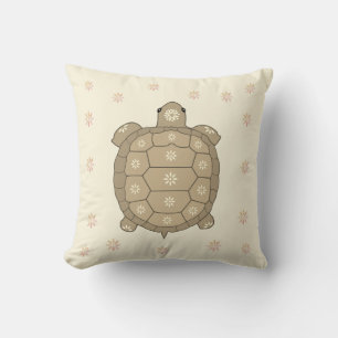 Brown Tortoise Art & Blume Kissen