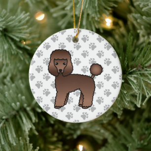 Brown Toy Poodle Niedlich Cartoon Dog Keramik Ornament