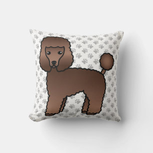 Brown Toy Poodle Niedlich Cartoon Dog Kissen