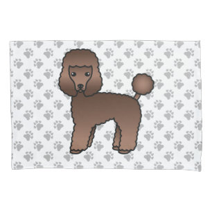 Brown Toy Poodle Niedlich Cartoon Dog Kissenbezug