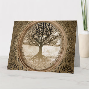 Brown Tree of Life Pattern Karte