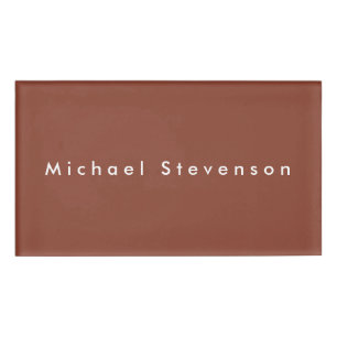 Brown Trendy Moderne Beruflich Namenschild
