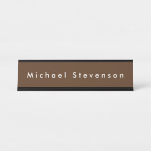Brown Trendy Moderne Beruflich Schreibtischnamensplakette
