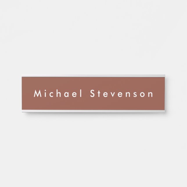Brown Trendy Moderne Beruflich Türschild (Vorderseite )