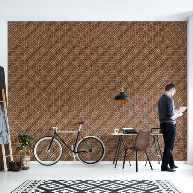 Brown Tribal Vinyl wallpaper 2' x 4' Tapete (Wohnbereich)