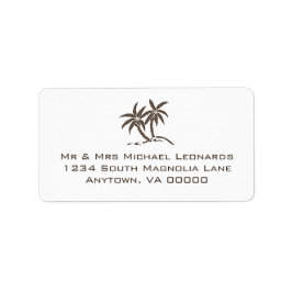 Brown Tropical Twin Palm Trees UAWG Address Labels Adressaufkleber