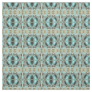 Brown Türkise Green Bali Batik Style Muster Stoff