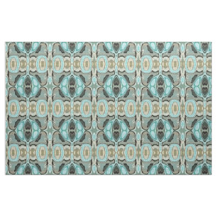 Brown Türkise Green Bali Batik Style Muster Stoff