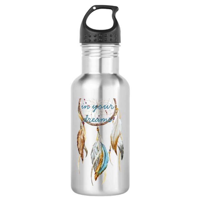 Brown Turquoise Dream Catcher Edelstahlflasche (Vorderseite)