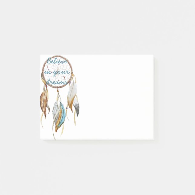 Brown Turquoise Dream Catcher Post-it Klebezettel (Vorderseite)