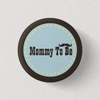 Brown u. blaue Schnurrbart-Mama, zum Knopf zu sein Button