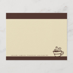 Brown- u. Creme-Kaffeetasse-Mitteilungskarten Einladung