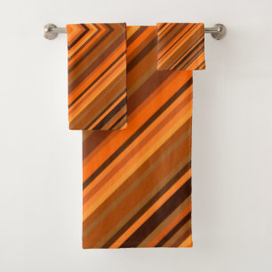 Brown u. orange Quadrat-Muster-Tuch-Set Badhandtuch Set