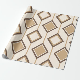 Brown und beige Diamanten und Linien Geschenkpapier