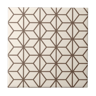 Brown und beige geometrisches KunstDeko Muster Fliese