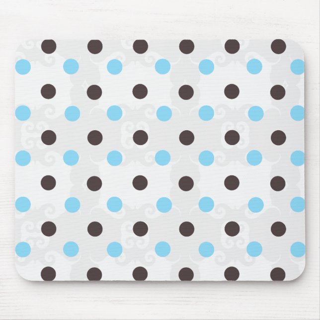 Brown und blauer Tupfen Mousepad (Vorne)