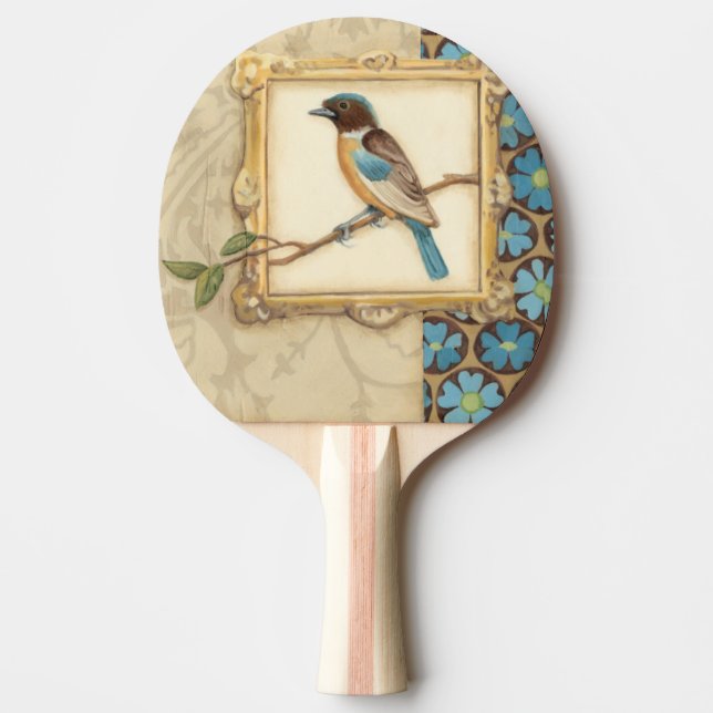 Brown und blauer Vogel auf einer Niederlassung, Tischtennis Schläger (Vorderseite)