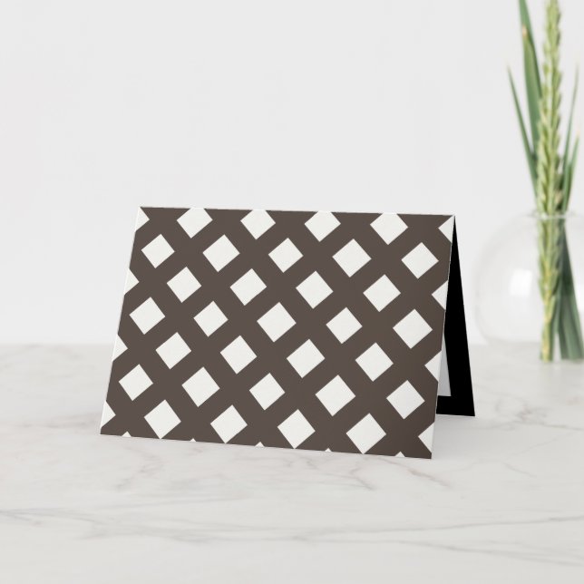 Brown und Cream Gingham Karte (Vorderseite)
