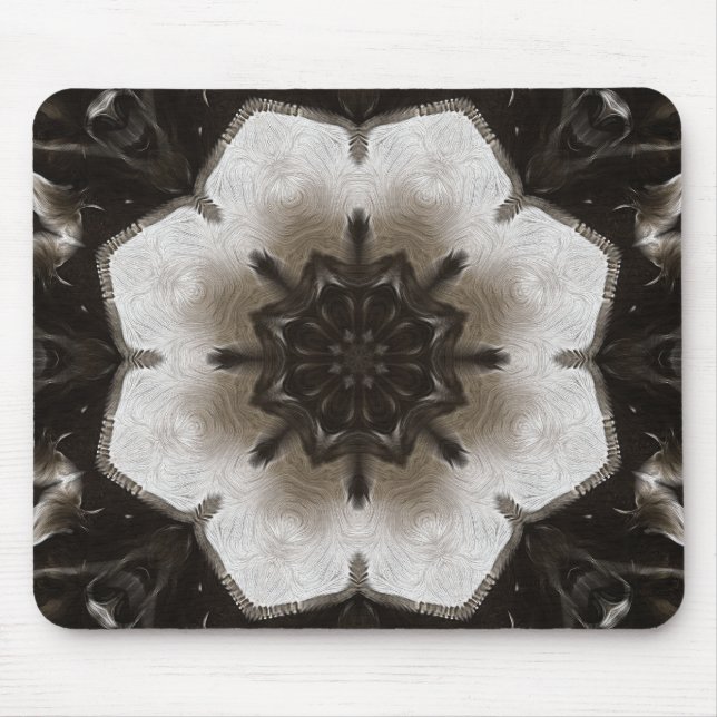 Brown und Cream Textured Mandala Mousepad (Vorne)