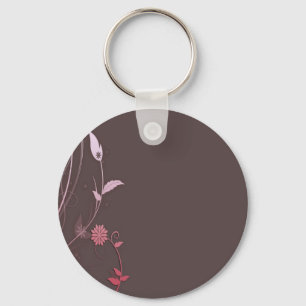 Brown und customizeable Schablone des Rosas Schlüsselanhänger
