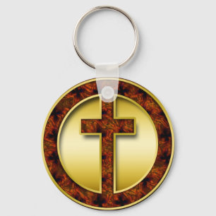 BROWN- UND GOLDkreuz Schlüsselanhänger