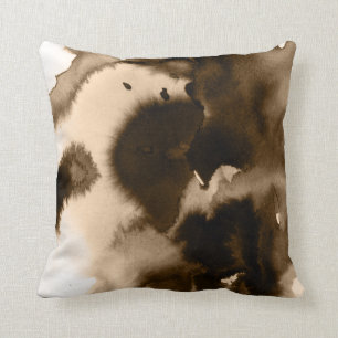 Brown und schwarze Tinten-Flecke Kissen