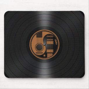 Brown und schwarze Yin Yang Gitarren-Vinylgraphik Mousepad