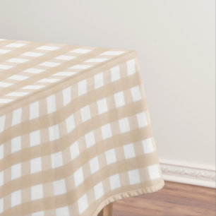 Brown und weiße Gingham-Erntedank-Tischdecke Tischdecke