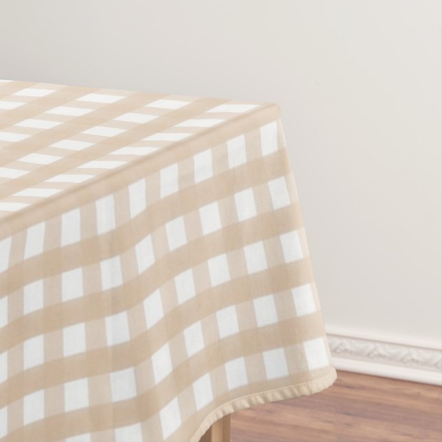 Brown und weiße Gingham-Erntedank-Tischdecke Tischdecke (Beispiel)
