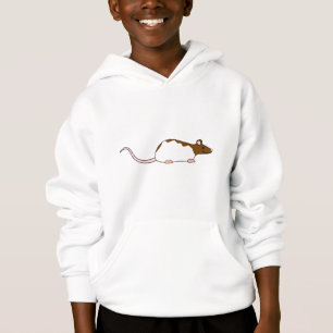 Brown und weiße mit Kapuze Haustier-Ratte Hoodie