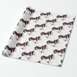 Brown und weißer SpringerSpaniel Geschenkpapier
