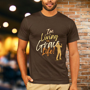 Brown Urban Typografie Ich lebe das Grace Life T-Shirt