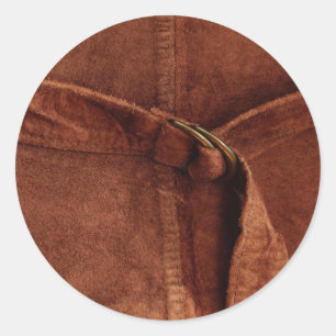Brown-Veloursleder mit Bügel und Schnalle Runder Aufkleber