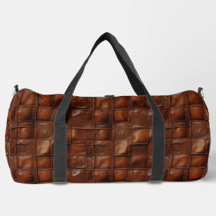 Brown Versatile Leather Look Travel Duffel Bag Duffle Bag
