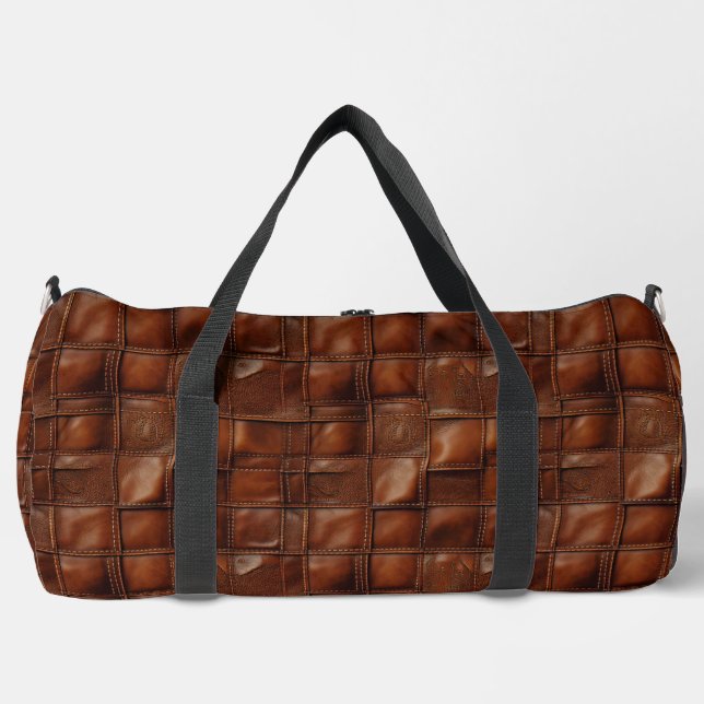 Brown Versatile Leather Look Travel Duffel Bag Duffle Bag (Vorderseite)